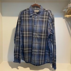 Burberry check button down XL